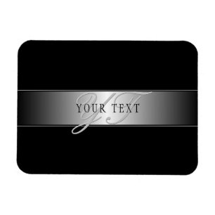 Elegant bewerkbaar monogram schrift schrijven   Zw Magneet