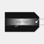 Elegant bewerkbaar monogram schrift | Zwart Cadeaulabel (Voorkant (Horizontaal))
