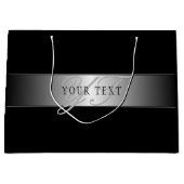 Elegant bewerkbaar monogram Schrift | Zwart Groot Cadeauzakje (Voorkant)