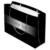 Elegant bewerkbaar monogram Schrift | Zwart Groot Cadeauzakje (Achterkant Gekanteld)