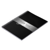 Elegant bewerkbaar monogram schrift | Zwart Notitieboek (Linkerzijde)