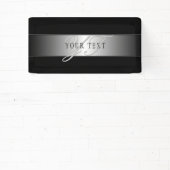 Elegant bewerkbaar monogram schrift | Zwart Spandoek (Insitu)