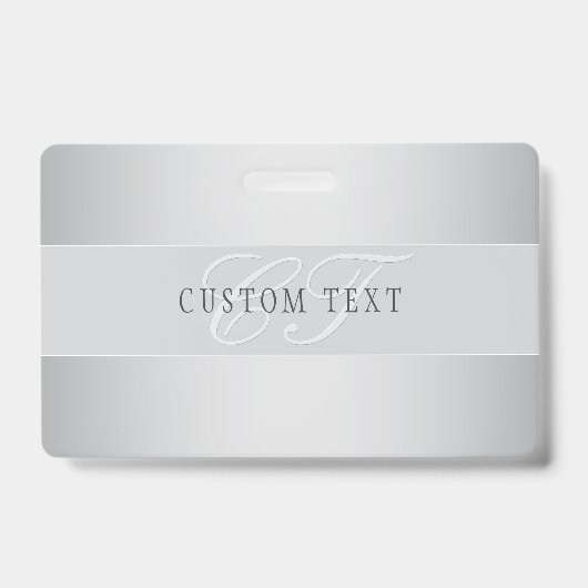 Elegant bewerkbaar monogram scriptschrift | Grijs Badge (Voorzijde)