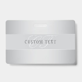 Elegant bewerkbaar monogram scriptschrift | Grijs Badge