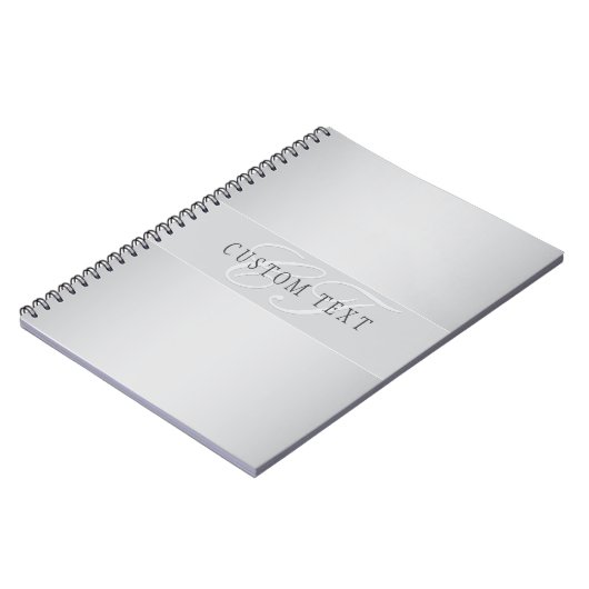 Elegant bewerkbaar monogram scriptschrift | Grijs Notitieboek (Linkerzijde)