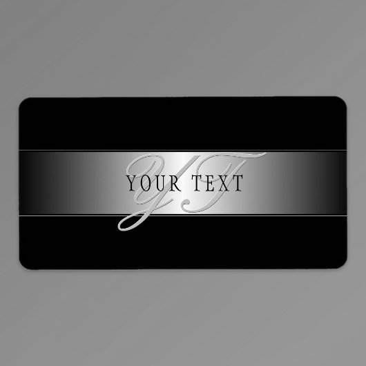 Elegant bewerkbaar monogram scriptschrift | Zwart Etiket