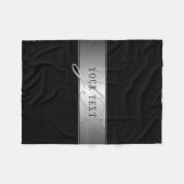 Elegant bewerkbaar monogram scriptschrift | Zwart Fleece Deken (Voorkant (Horizontaal))