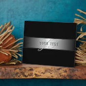Elegant bewerkbaar monogram scriptschrift | Zwart Fotoplaat (Zijkant)