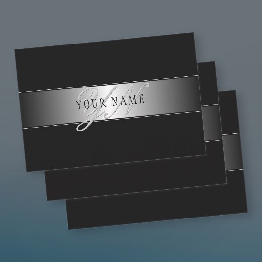 Elegant bewerkbaar monogram-scriptschrift | Zwart Inpakpapier Vel