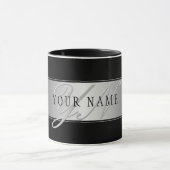 Elegant bewerkbaar monogram scriptschrift | Zwart Mok (Midden)