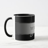Elegant bewerkbaar monogram scriptschrift | Zwart Mok (Links)
