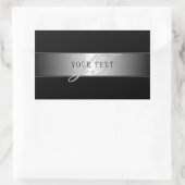 Elegant bewerkbaar monogram-scriptschrift | Zwart Rechthoekige Sticker (Tas)