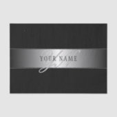 Elegant bewerkbaar monogram scriptschrift | Zwart Tissuepapier (Voorkant)