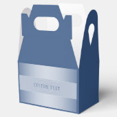 Elegant bewerkbaar monogramschrift | Blauw Bedankdoosjes (Geopend)