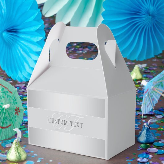 Elegant bewerkbaar monogramschrift | Grijs Bedankdoosjes (Feest)