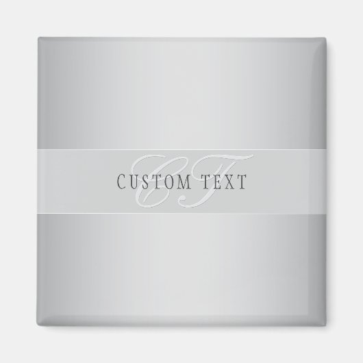 Elegant bewerkbaar monogramschrift | Grijs Magneet (Voorkant)