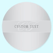 Elegant bewerkbaar monogramschrift | Grijs Ronde Sticker