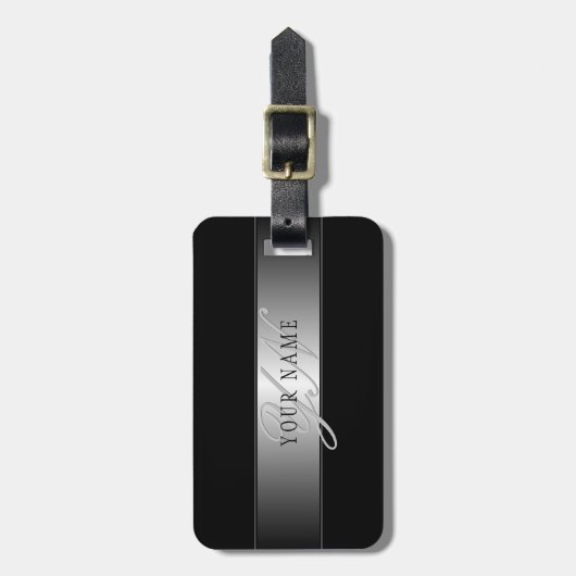 Elegant bewerkbaar monogramschrift schrijven | Bla Bagagelabel (Voorkant verticaal)