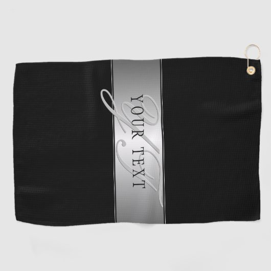 Elegant bewerkbaar monogramschrift schrijven | Bla Golfhanddoek (Horizontaal)
