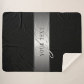 Elegant bewerkbaar monogramschrift schrijven | Bla Sherpa Deken (Voorkant (horizontaal))