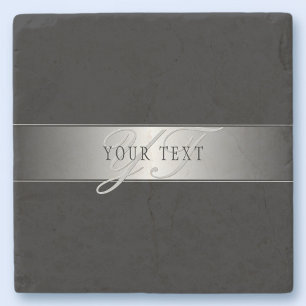 Elegant bewerkbaar monogramschrift schrijven   Bla Stenen Onderzetter