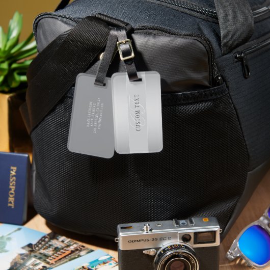 Elegant bewerkbaar monogramschrift schrijven | Gre Bagagelabel (Voorkant /achterkant)