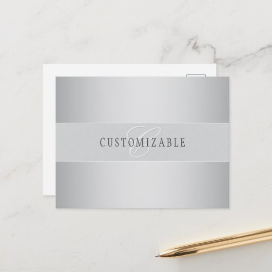 Elegant bewerkbaar monogramschrift schrijven | Gre Briefkaart (Voorkant / Achterkant in situ)