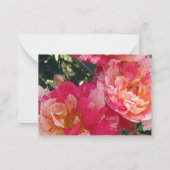 Elegant bewerkbaar Roze Wit Gestreepte Rozen Bloem Notitiekaartje (Achterkant)