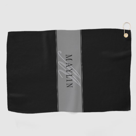 Elegant bewerkbaar script Bedrijfsnaam/andere teks Golfhanddoek (Horizontaal)