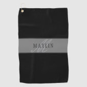 Elegant bewerkbaar script Bedrijfsnaam/andere teks Golfhanddoek (Voorkant)