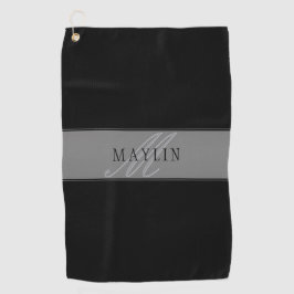 Elegant bewerkbaar script Bedrijfsnaam/andere teks Golfhanddoek