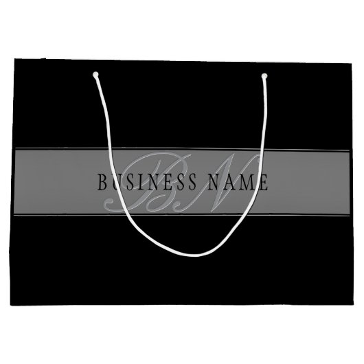 Elegant bewerkbaar script Bedrijfsnaam/andere teks Groot Cadeauzakje (Achterkant)