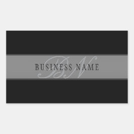 Elegant bewerkbaar script Bedrijfsnaam/andere teks Rechthoekige Sticker