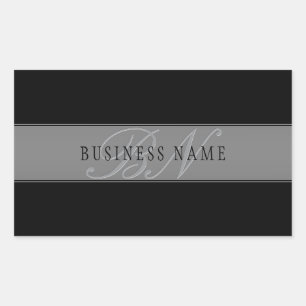 Elegant bewerkbaar script Bedrijfsnaam/andere teks Rechthoekige Sticker