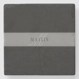 Elegant bewerkbaar script Bedrijfsnaam/andere teks Stenen Onderzetter