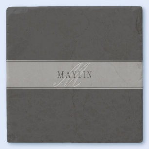 Elegant bewerkbaar script Bedrijfsnaam/andere teks Stenen Onderzetter