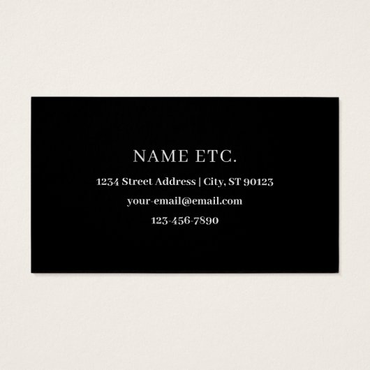 Elegant bewerkbaar script Bedrijfsnaam/andere teks Visitekaartje (Achterkant)