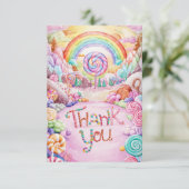 Elegant Bewerkbare Candyland bedankkaart (Staand voorkant)