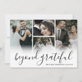 Elegant Beyond Grateful Wedding Photo Bedankkaart (Voorkant)