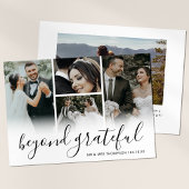 Elegant Beyond Grateful Wedding Photo Bedankkaart