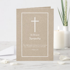 Elegant Bible Verse Christian Cross Sympathy Card Kaart
