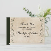 Elegant  Bibliotheek Boek Hoesje Bruiloft Bedankkaart (Staand voorkant)