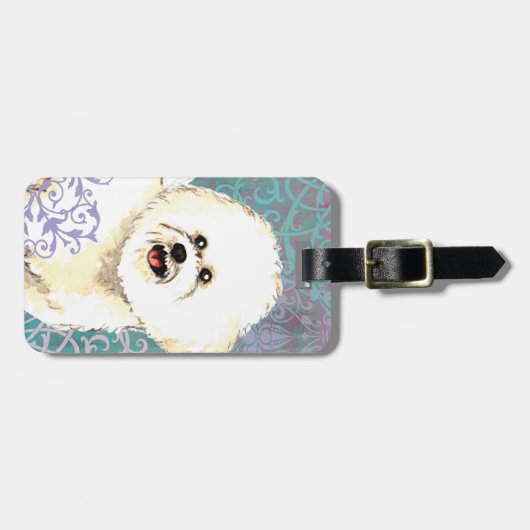 Elegant Bichon Frise Bagagelabel