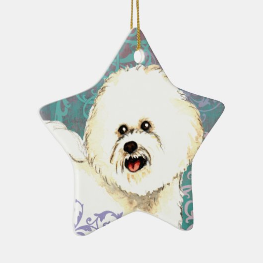 Elegant Bichon Frise Keramisch Ornament (Rechts)