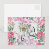Elegant Bicycle en Flowers Briefkaart (Voorkant / Achterkant)