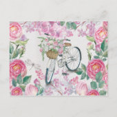 Elegant Bicycle en Flowers Briefkaart (Voorkant)