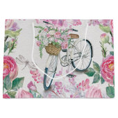 Elegant Bicycle en Flowers Groot Cadeauzakje (Voorkant)