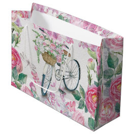 Elegant Bicycle en Flowers Groot Cadeauzakje