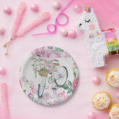 Elegant Bicycle en Flowers Papieren Bordje (Feest)