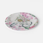 Elegant Bicycle en Flowers Papieren Bordje (Gekanteld)